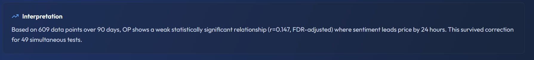 Interpretation text showing statistical context